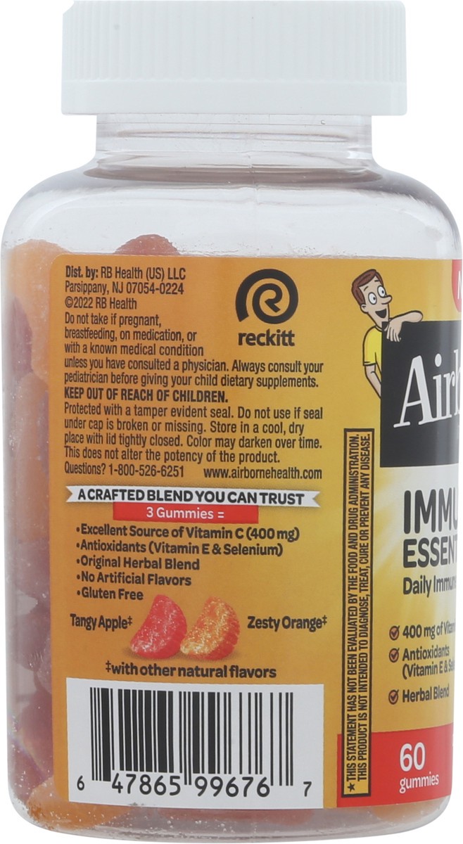 slide 9 of 9, Airborne Orchard Fruit Flavored Immune Support Supplement 60 Gummies, 60 ct