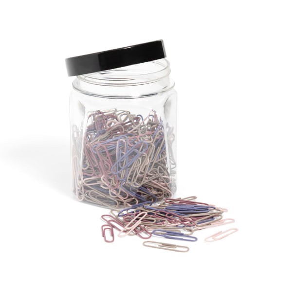 slide 2 of 4, U Brands® Standard Paper Clips, 32mm, Assorted Soft Dye, Jar Of 300 Clips, 1 ct