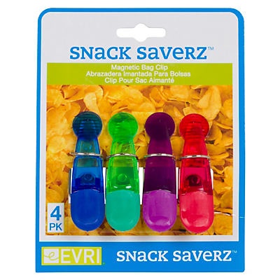 slide 1 of 1, Evriholder Products Snack Saverz Magnetic Bag Clips, 4 ct