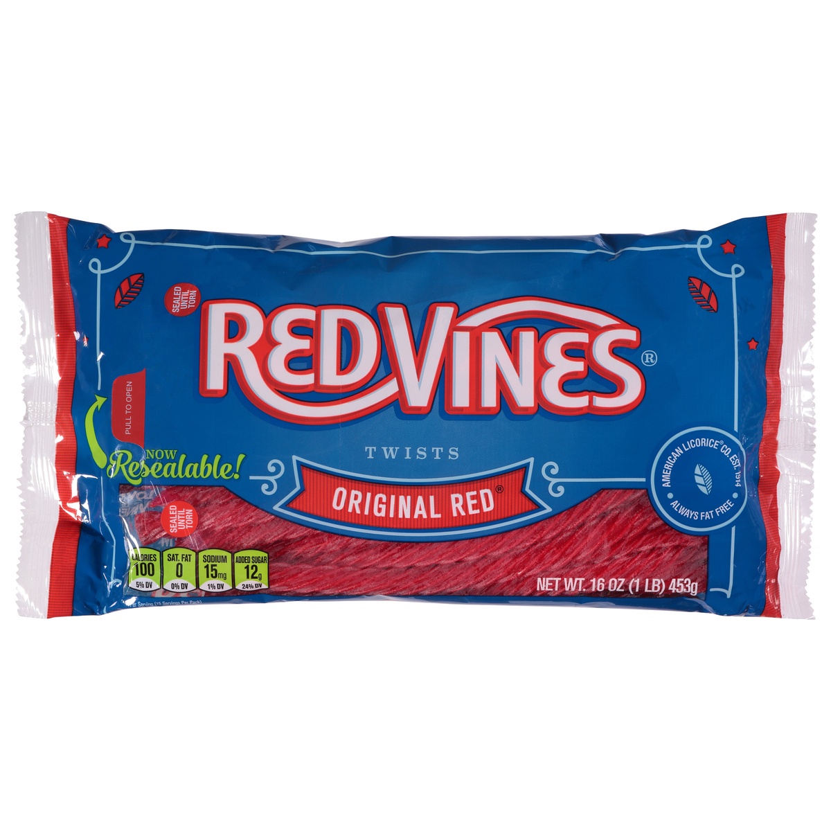 slide 1 of 5, Red Vines Original Red Twists 16 oz, 