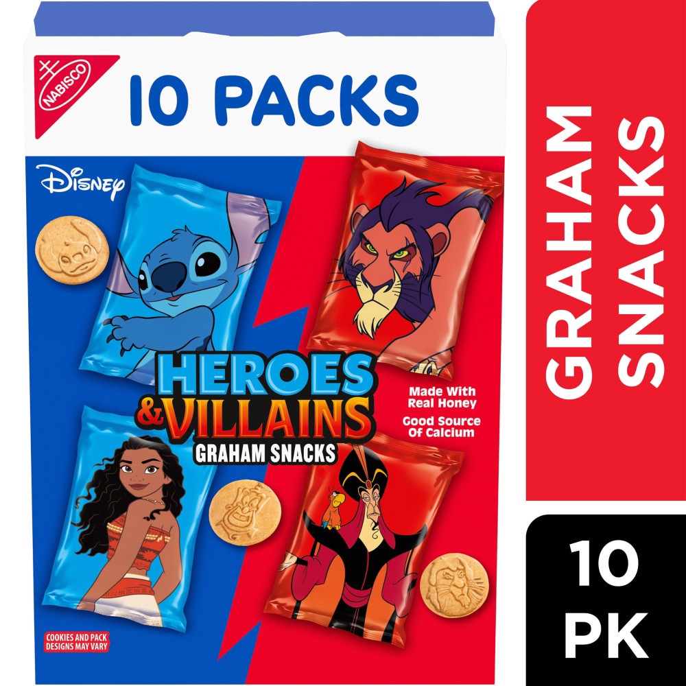 slide 1 of 6, NABISCO Heroes And Villains Graham Snacks, Custom Cookies Variety Pack, Kids Snack Packs 10 oz, 10 oz