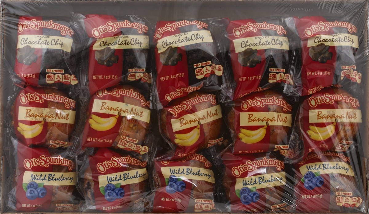 slide 3 of 4, Otis Spunkmeyer Indvidually Wrapped Variety Pack Muffins, 15 ct