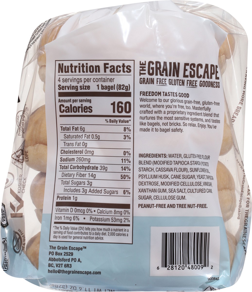 slide 7 of 14, The Grain Escape Grain Free Gluten Free Plain Bagels 4 Each, 4 ct