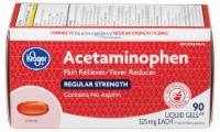 slide 1 of 1, Kroger Acetaminophen Pain Reliever Softgels 325 Mg, 90 ct