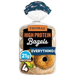 Thomas' High Protein, 4 count, Everything Bagels