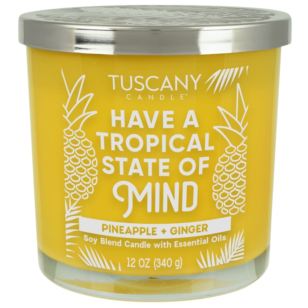 slide 1 of 1, Tuscany Candle Tropical State Of Mind Pineapple + Ginger Soy Blend Candle, 12 oz