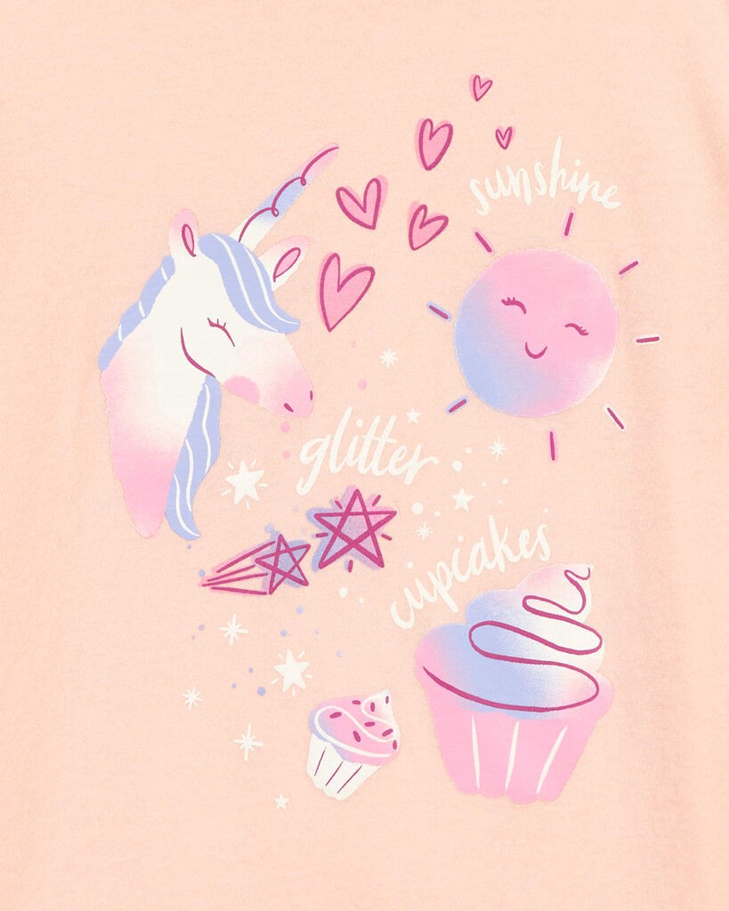 slide 2 of 2, Carter's Kid Unicorn Short-Sleeve Tee - Pink Pink XL, 1 ct