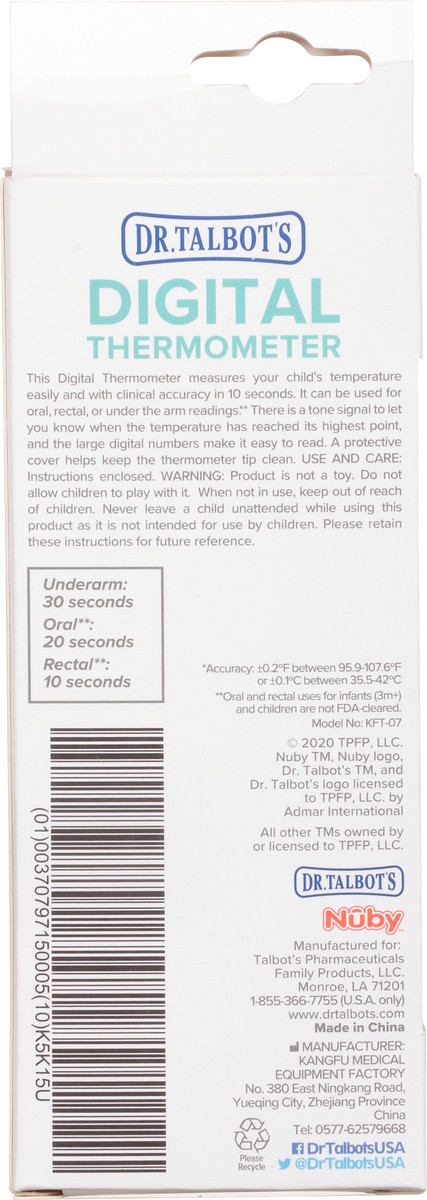slide 10 of 11, Dr. Talbot's Nuby Digital Thermometer for Infants (3 Months+), Children & Adults 1 ea, 1 ct