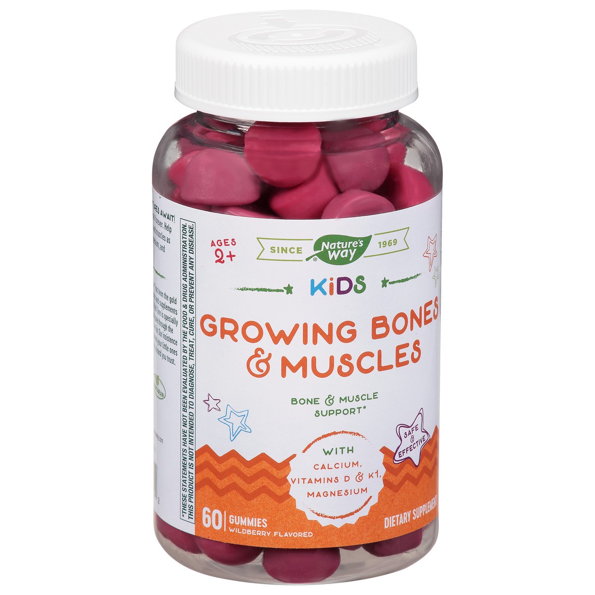 slide 6 of 9, Nature's Way Kids Wildberry Flavored Growing Bones & Muscles 60 Gummies, 1 ct