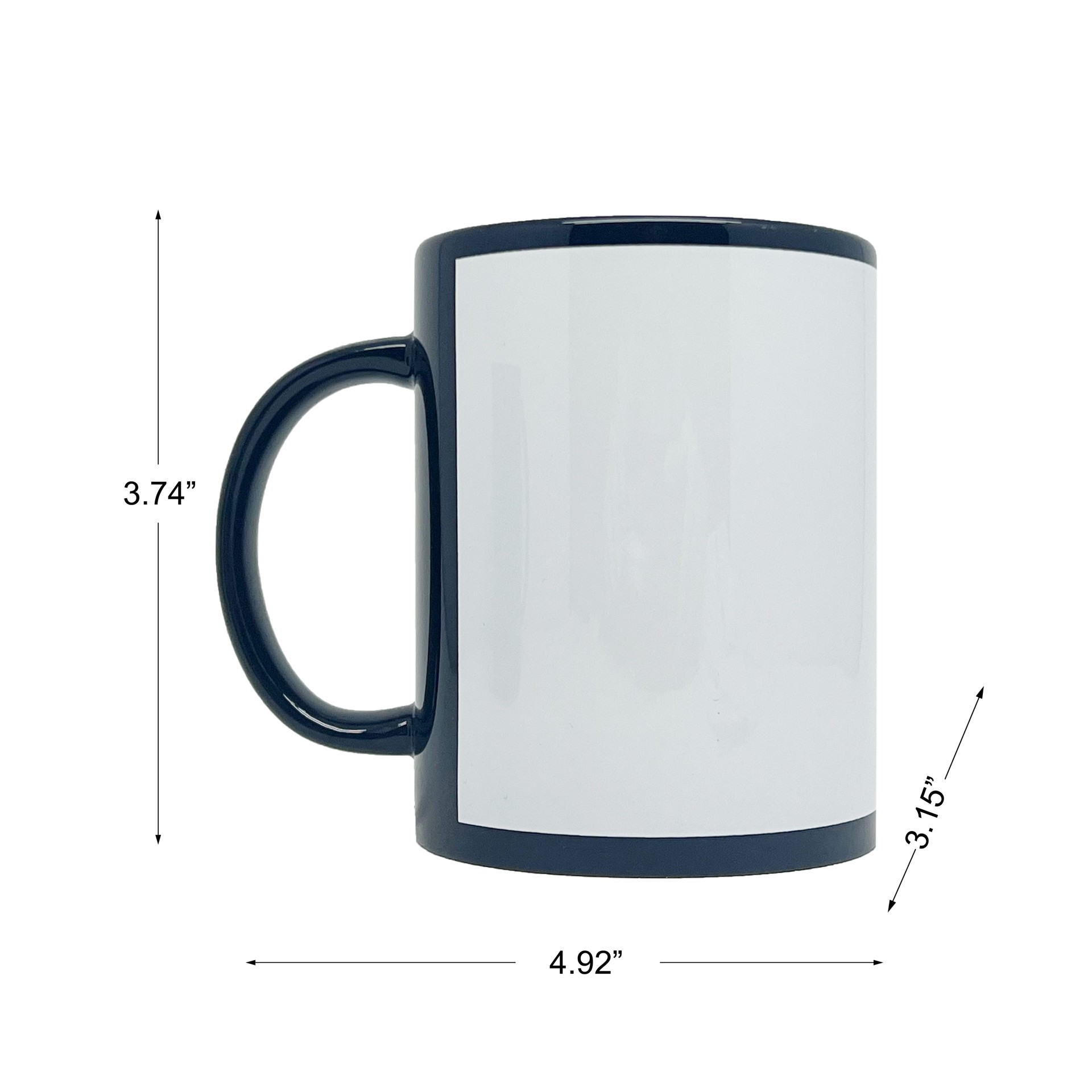 slide 2 of 6, 15oz. Black With White Patch Sublimation Mug By Make Market, 15 oz