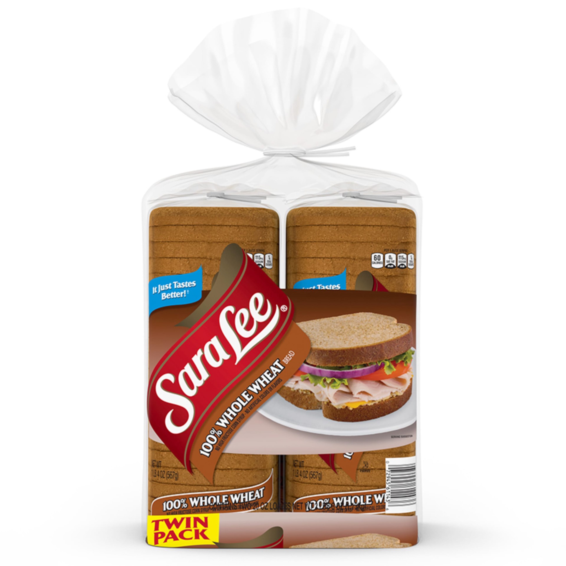 slide 1 of 5, Sara Lee Whole Wheat Bread, 2 count, Wheat Bread, 40 oz Bag, 2 ct