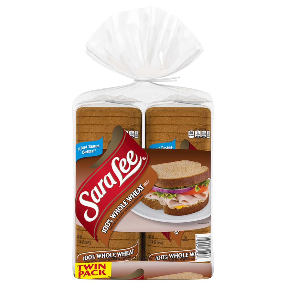 slide 1 of 5, Sara Lee Whole Wheat (Club Pack) Bread, 2 count, 40 oz, 2 ct