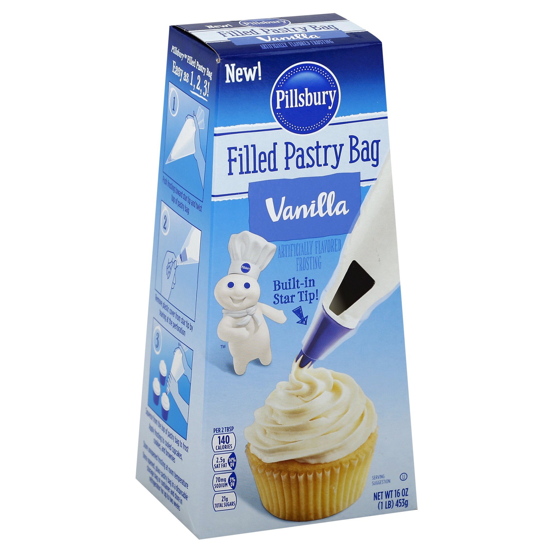 slide 1 of 1, Pillsbury Vanilla Pastry Bag Frosting, 16 oz