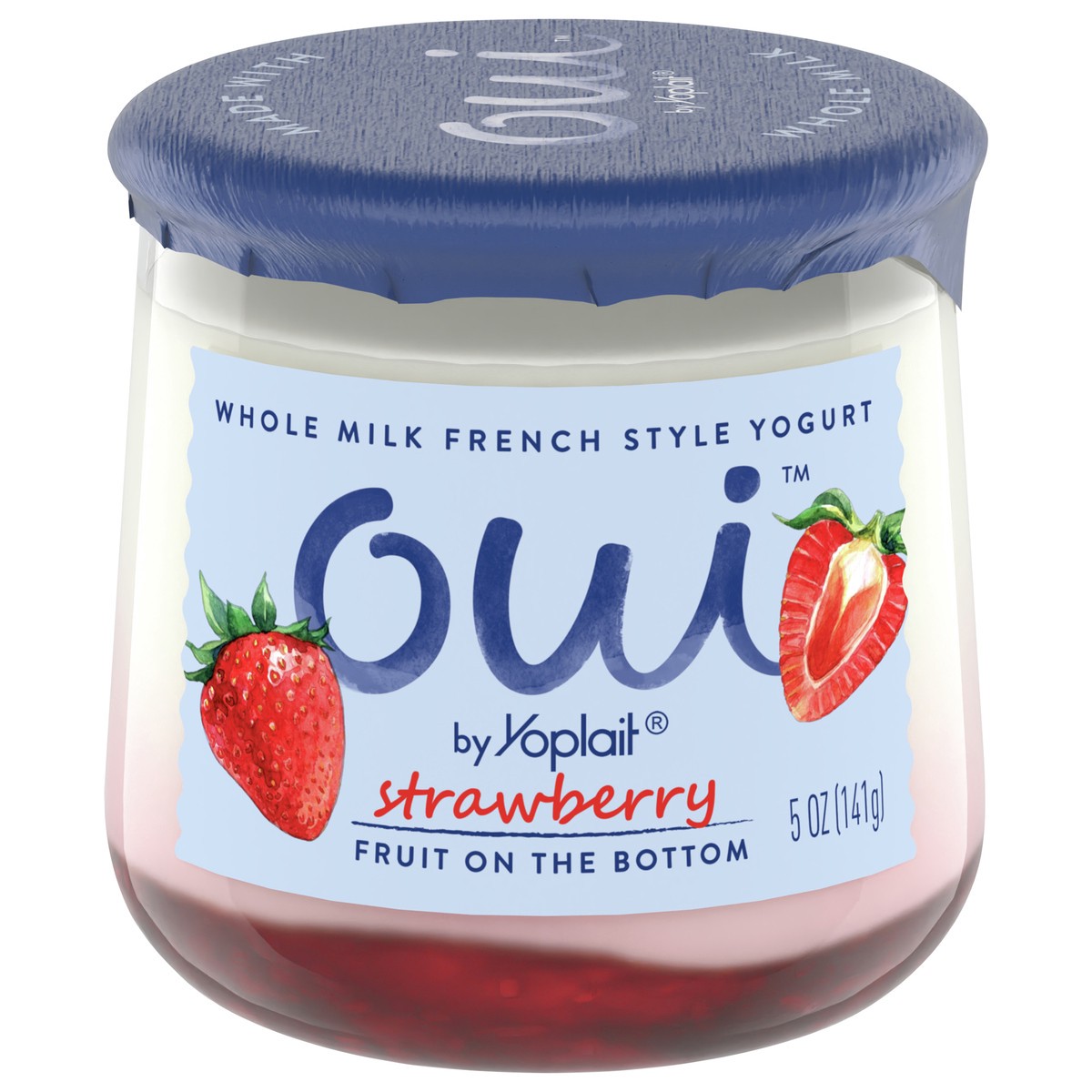 slide 1 of 9, Oui by Yoplait French Style Strawberry Whole Milk Yogurt, 5 OZ Jar, 5 oz