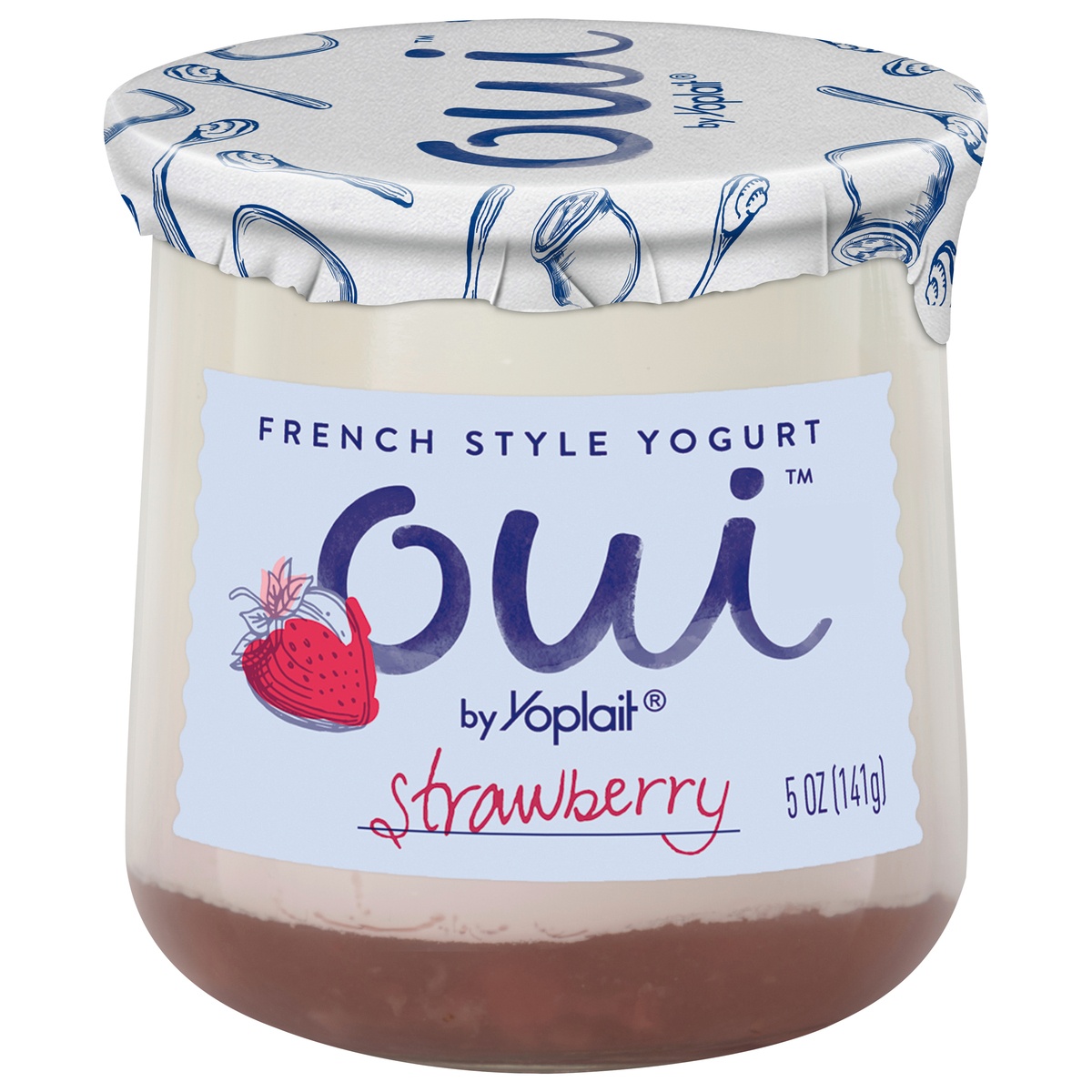slide 1 of 1, Oui by Yoplait French Style Yogurt, Strawberry, Gluten Free, 5.0 oz, 5 oz