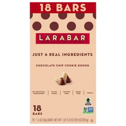 LÄRABAR Chocolate Chip Cookie Dough, Gluten Free Fruit & Nut Bar- 18 ct