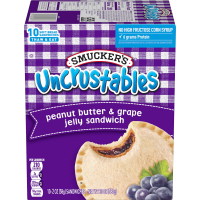 slide 6 of 18, Smucker's Uncrustables Peanut Butter & Grape Jelly Sandwich, 10-Count Pack, 20 oz