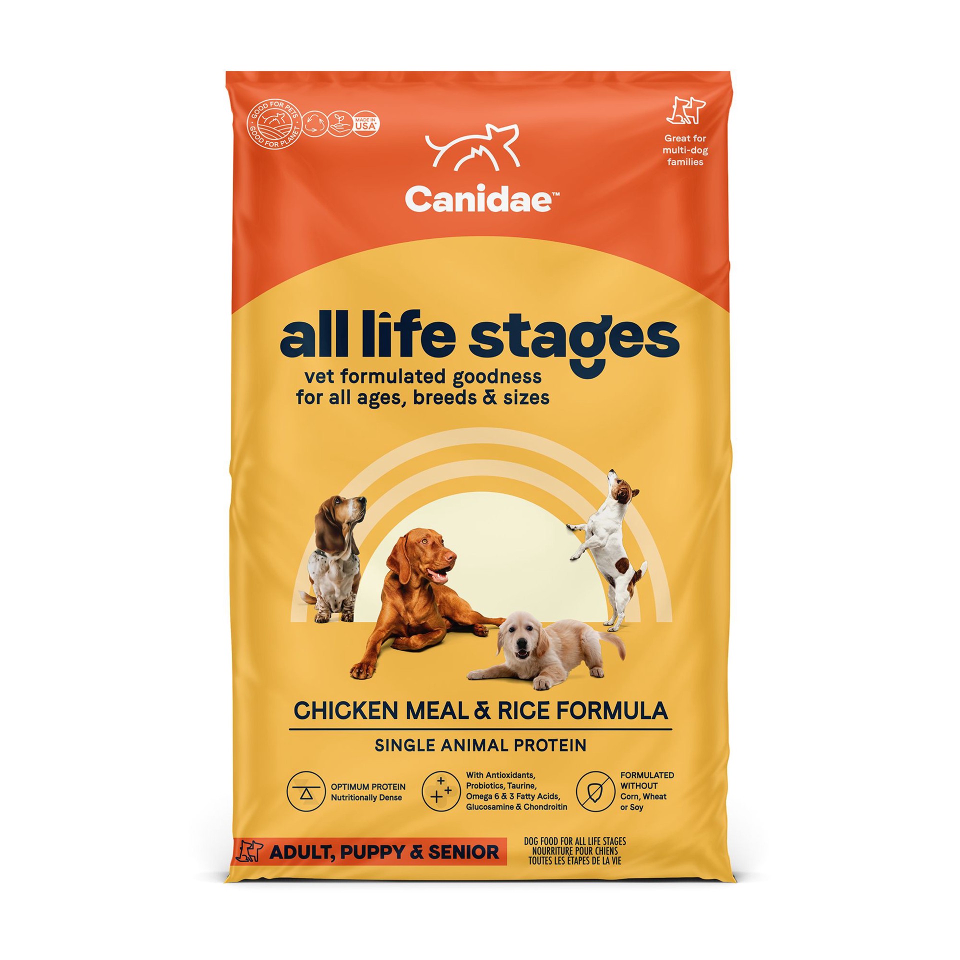 slide 1 of 1, CANIDAE All Life Stages Chicken Meal & Rice Formula Dry Dog Food 40 lbs., 1 ct