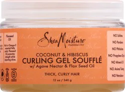 SheaMoisture Curling Gel Souffle Coconut and Hibiscus, 12 oz