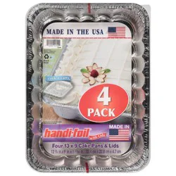 Handi-foil 13 x 9 Cake Pans & Lids 4 Each