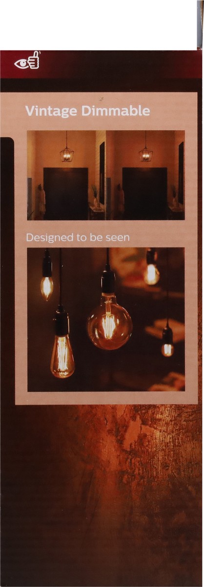 slide 2 of 9, Philips 4.4 Watts Amber Dimmable Vintage LED Light Bulbs 2 ea, 2 ct