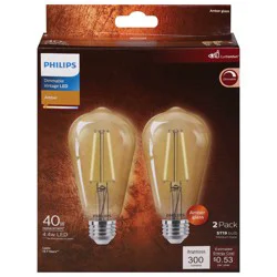 Philips 4.4 Watts Amber Dimmable Vintage LED Light Bulbs 2 ea