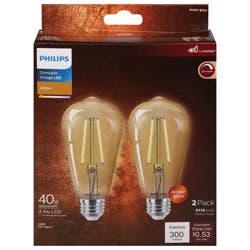 Philips 4.4 Watts Amber Dimmable Vintage LED Light Bulbs 2 ea
