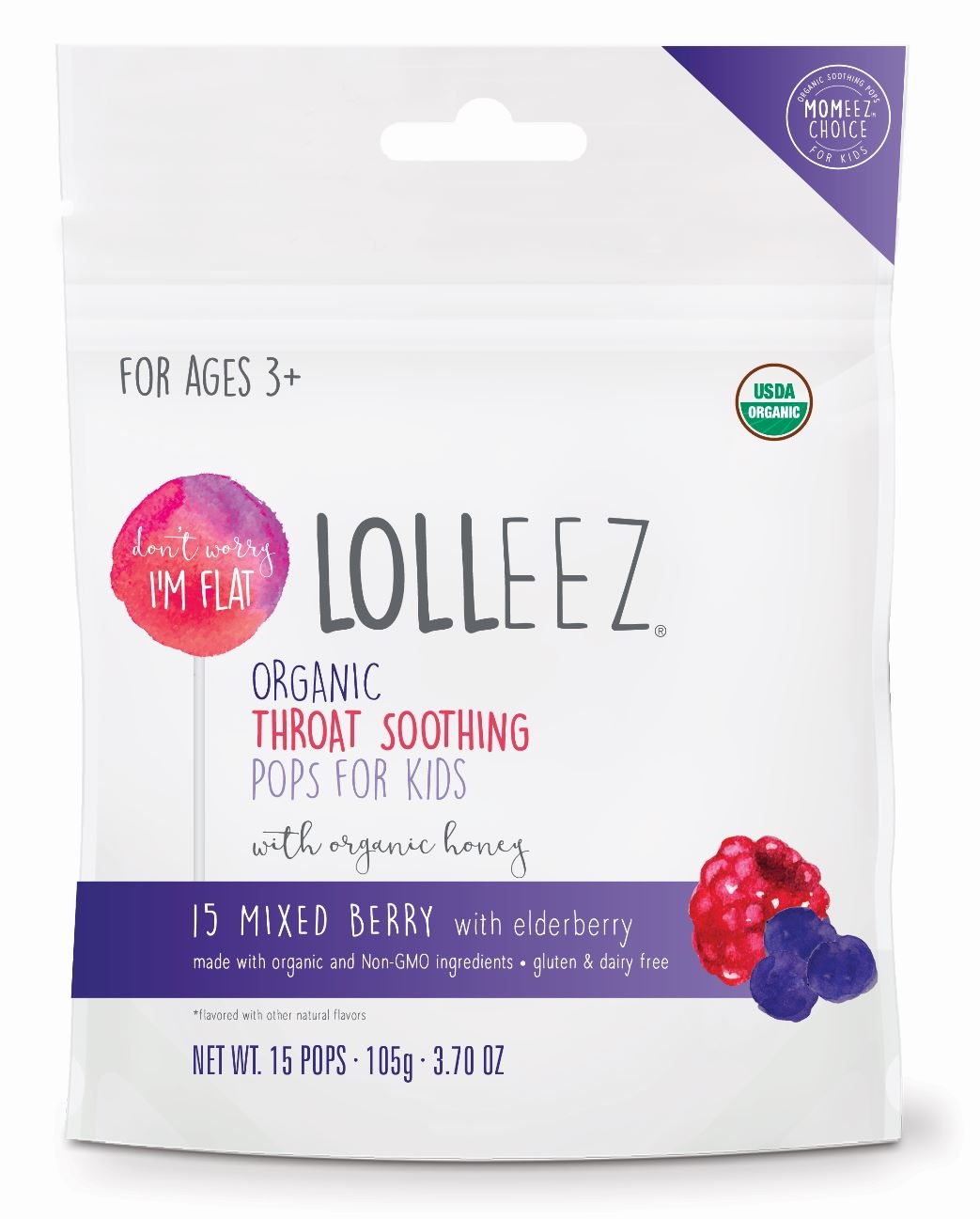 slide 1 of 1, Momeez Choice Lolleez Mixed Berry, 15 ct