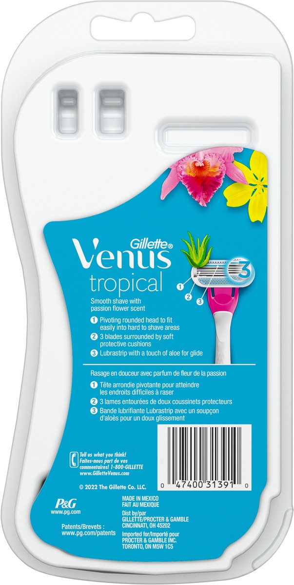 slide 2 of 3, Venus Tropical Women's Disposable Razors - 4ct, 4 ct