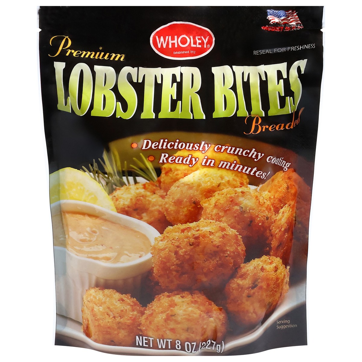 slide 1 of 12, Wholey Premium Breaded Lobster Bites 8 oz, 8 oz
