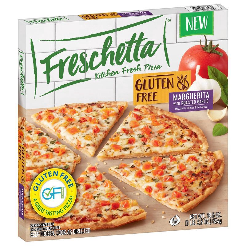 slide 5 of 7, FRESCHETTA Gluten Free Frozen Pizza, Margherita with Roasted Garlic, 1.16 lb