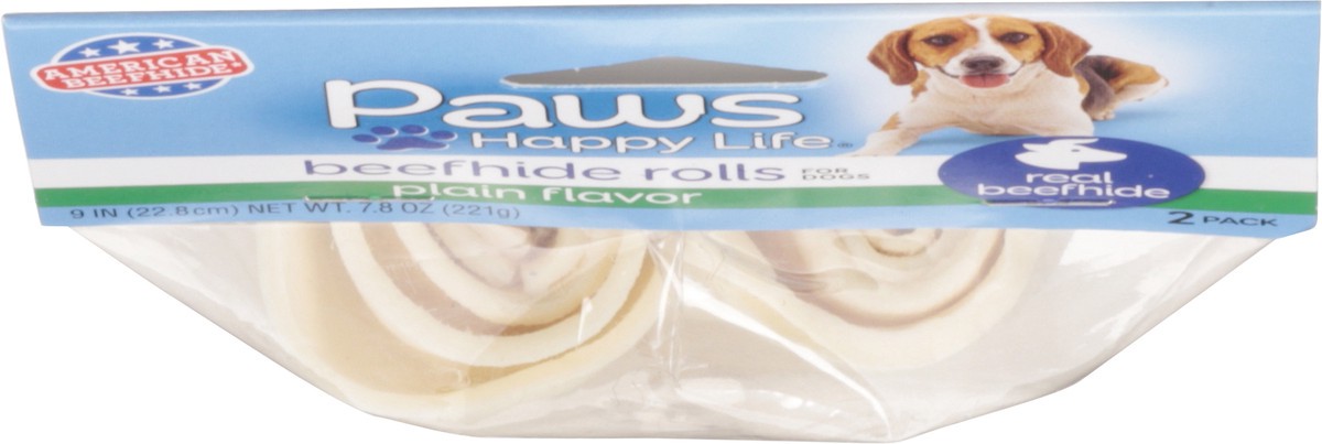 slide 6 of 13, Paws Happy Life 9 Inches Plain Flavor Beefhide Rolls for Dogs 2 ea, 2 ct