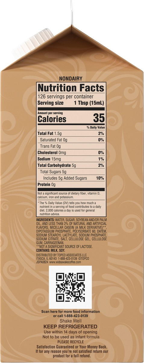 slide 15 of 15, Wide Awake Coffee Co. Non Dairy Hazelnut Coffee Creamer 64 fl oz, 64 fl oz