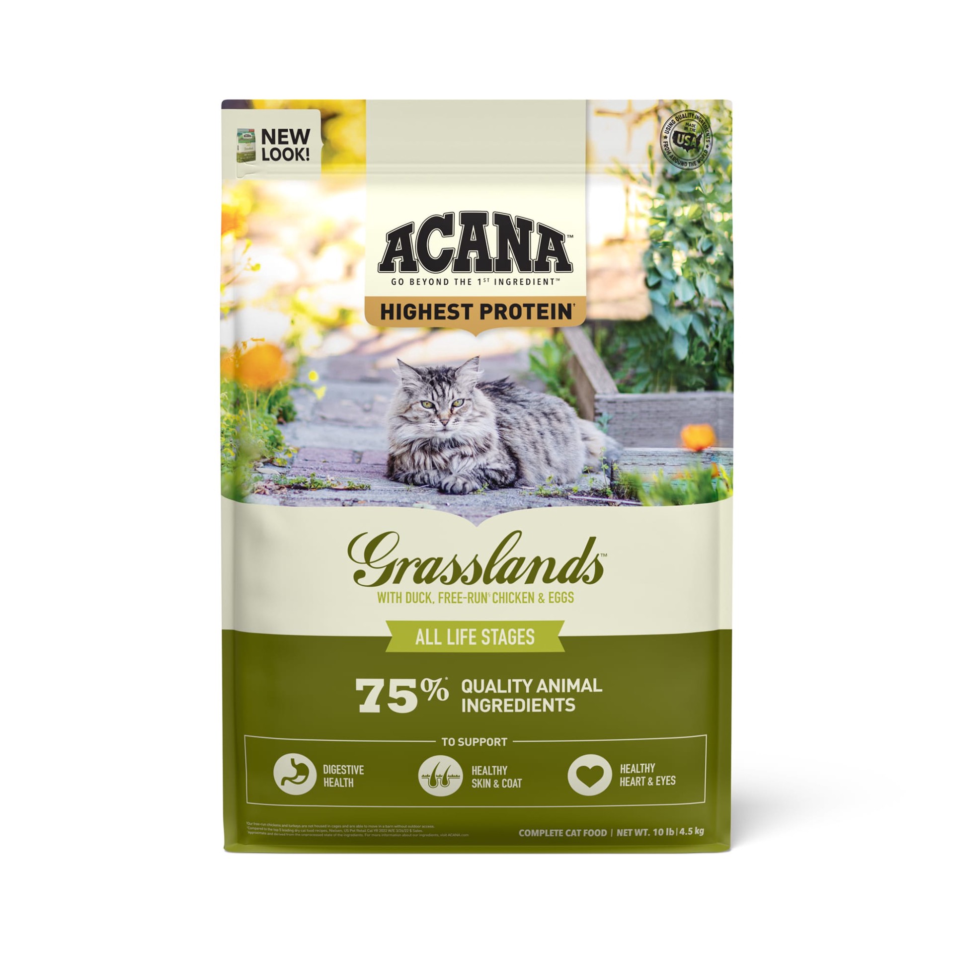 slide 1 of 5, ACANA Grasslands Cat 10LB, 10 lb