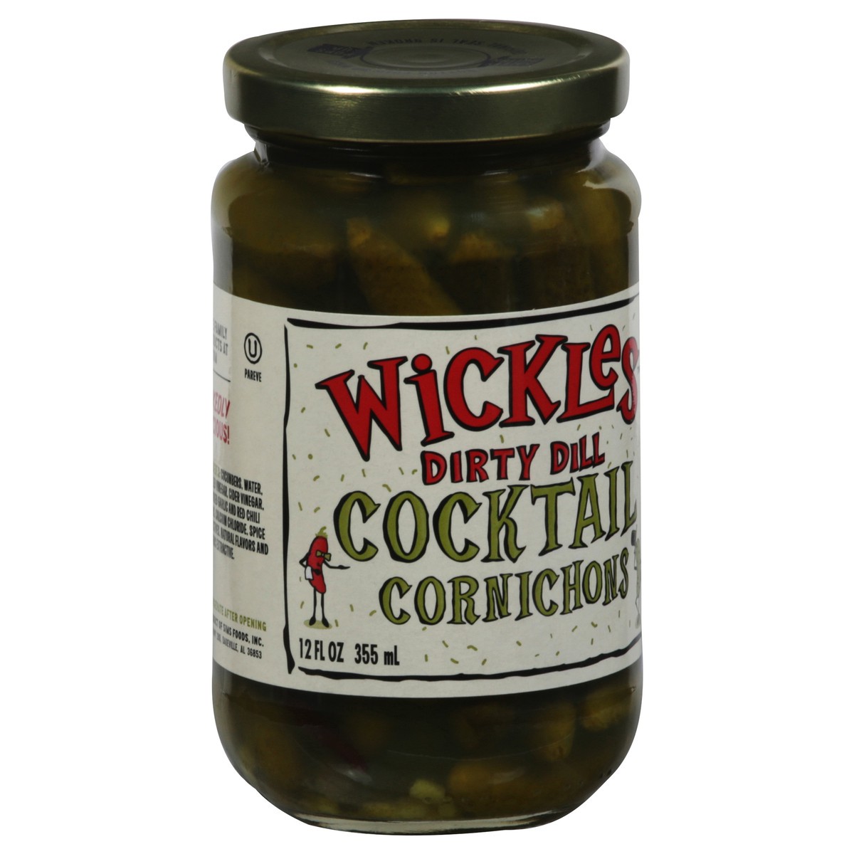 slide 8 of 9, Wickles Dirty Dill Cocktail Cornichons Pickles - 12 fl oz, 12 fl oz