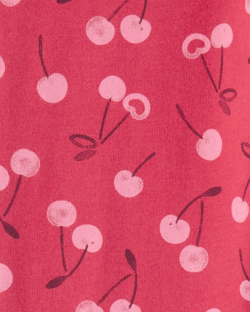 slide 2 of 3, Carters Girls Cherry Pull-On Stretch Leggings - Pink Red 6-6X, 1 ct
