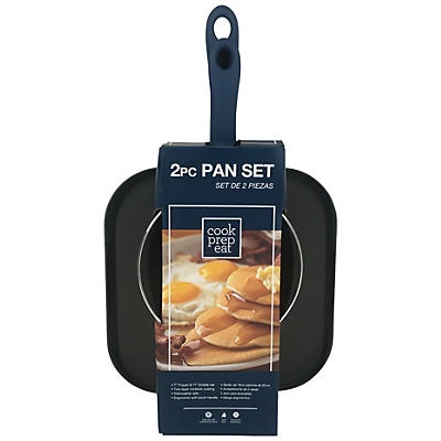 slide 1 of 1, Cook Prep Eat Griddle And Frying Pan Set Blue, 2 ct