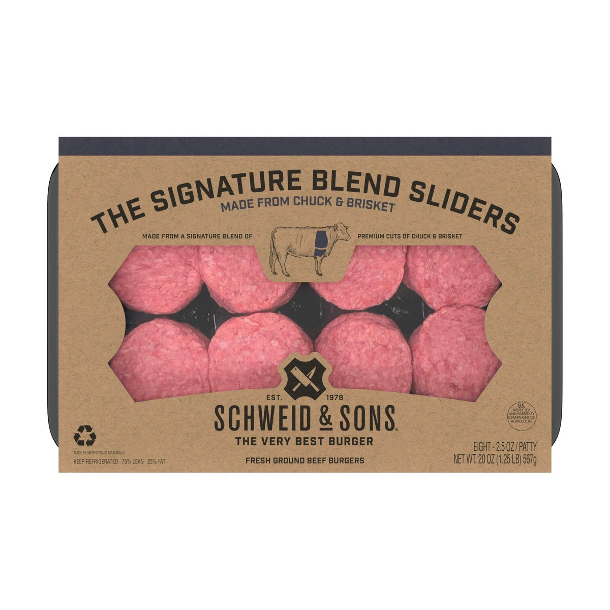 slide 1 of 9, Schweid & Sons The Signature Series Chuck Brisket Sliders, 2.5 oz