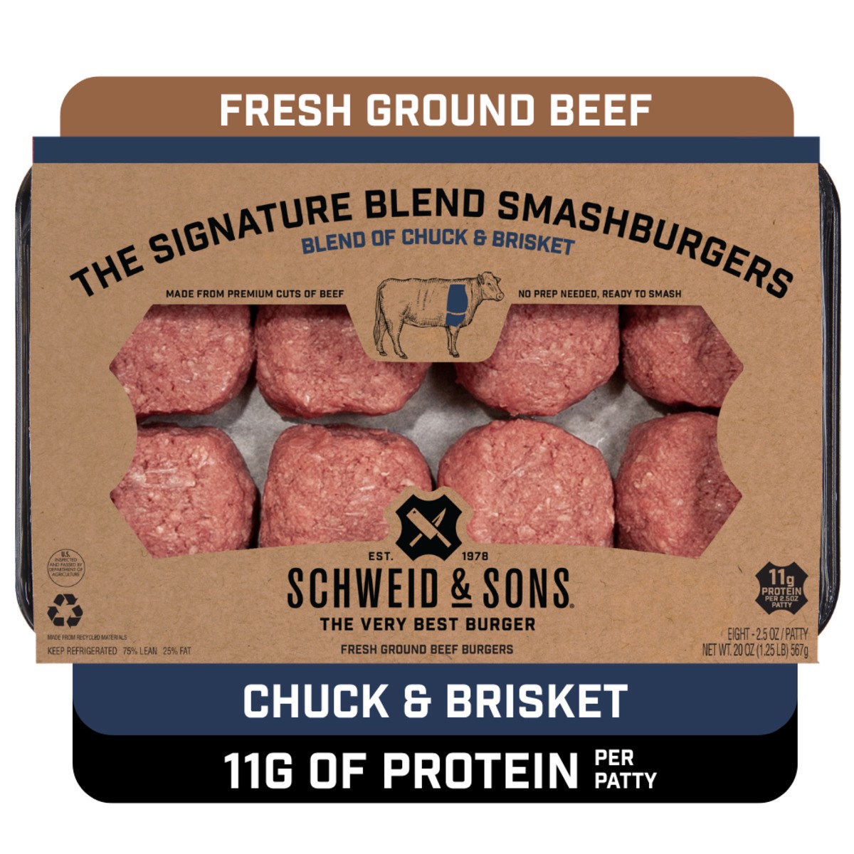 slide 1 of 9, Schweid & Sons The Signature Series Chuck Brisket Sliders, 2.5 oz