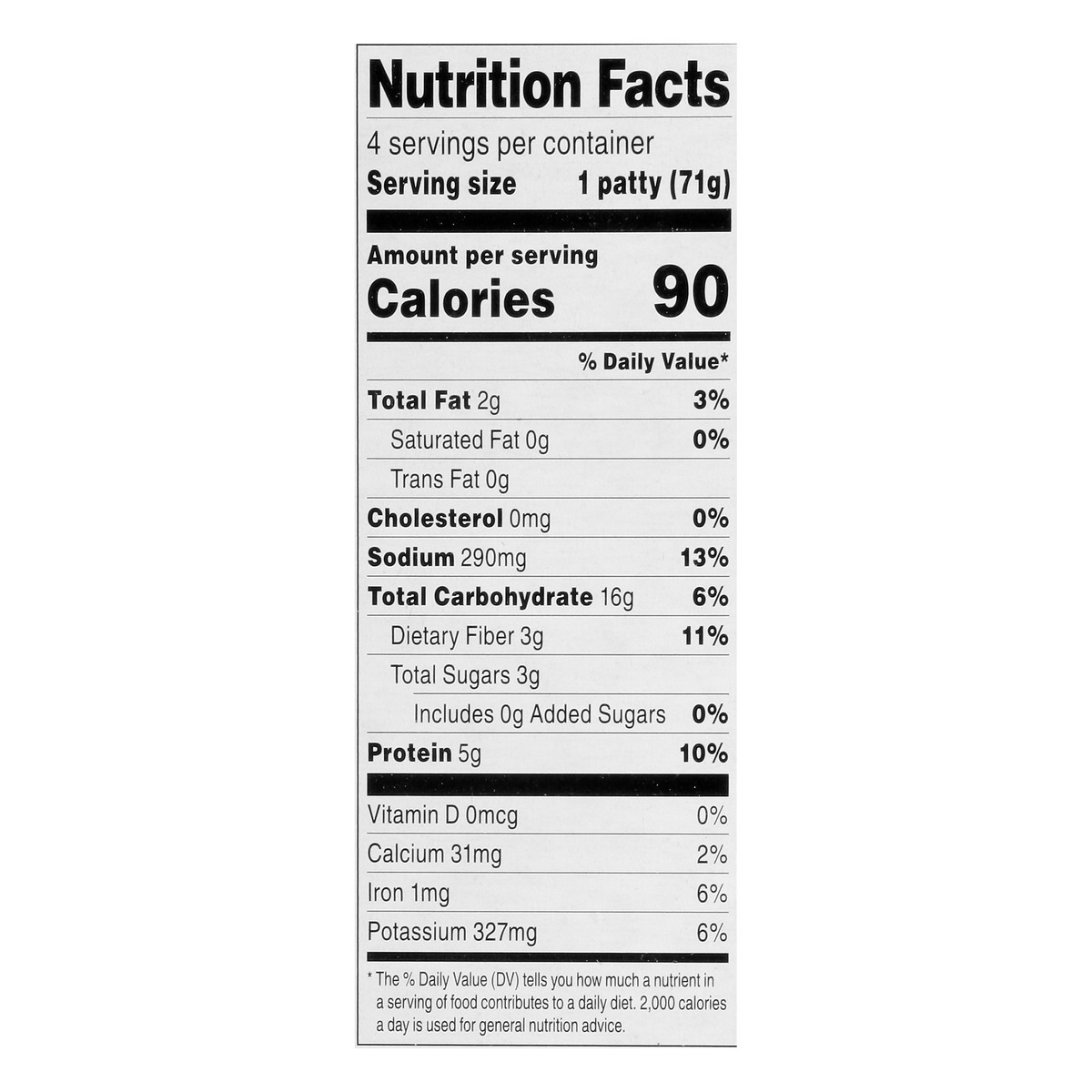slide 9 of 10, Full Circle Market California Style Veggie Classic Veggie Patty With A Blend Of Carrots, Peas, Zucchini, Edamame, Corn, Green Beans, Spinach, Chickpeas And Broccoli Veggie Burger Patties, 10 oz