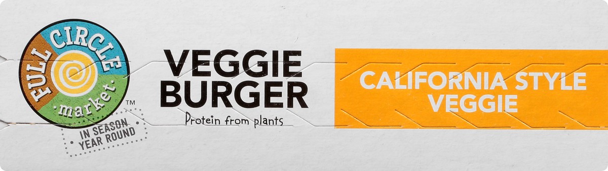 slide 6 of 10, Full Circle Market California Style Veggie Classic Veggie Patty With A Blend Of Carrots, Peas, Zucchini, Edamame, Corn, Green Beans, Spinach, Chickpeas And Broccoli Veggie Burger Patties, 10 oz
