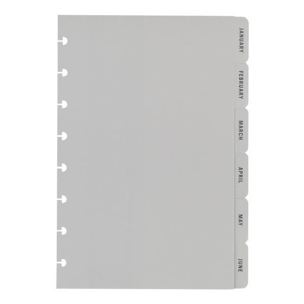 slide 3 of 4, TUL Discbound Monthly Planner Refill With 12 Tab Dividers, Junior Size, 5-1/2" X 8-1/2", Gray, January To December 2022, TULmthdvr-Jr, 1 ct
