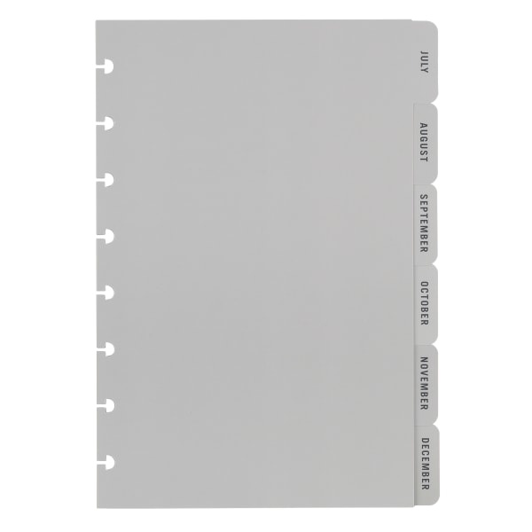 slide 4 of 4, TUL Discbound Monthly Planner Refill With 12 Tab Dividers, Junior Size, 5-1/2" X 8-1/2", Gray, January To December 2022, TULmthdvr-Jr, 1 ct