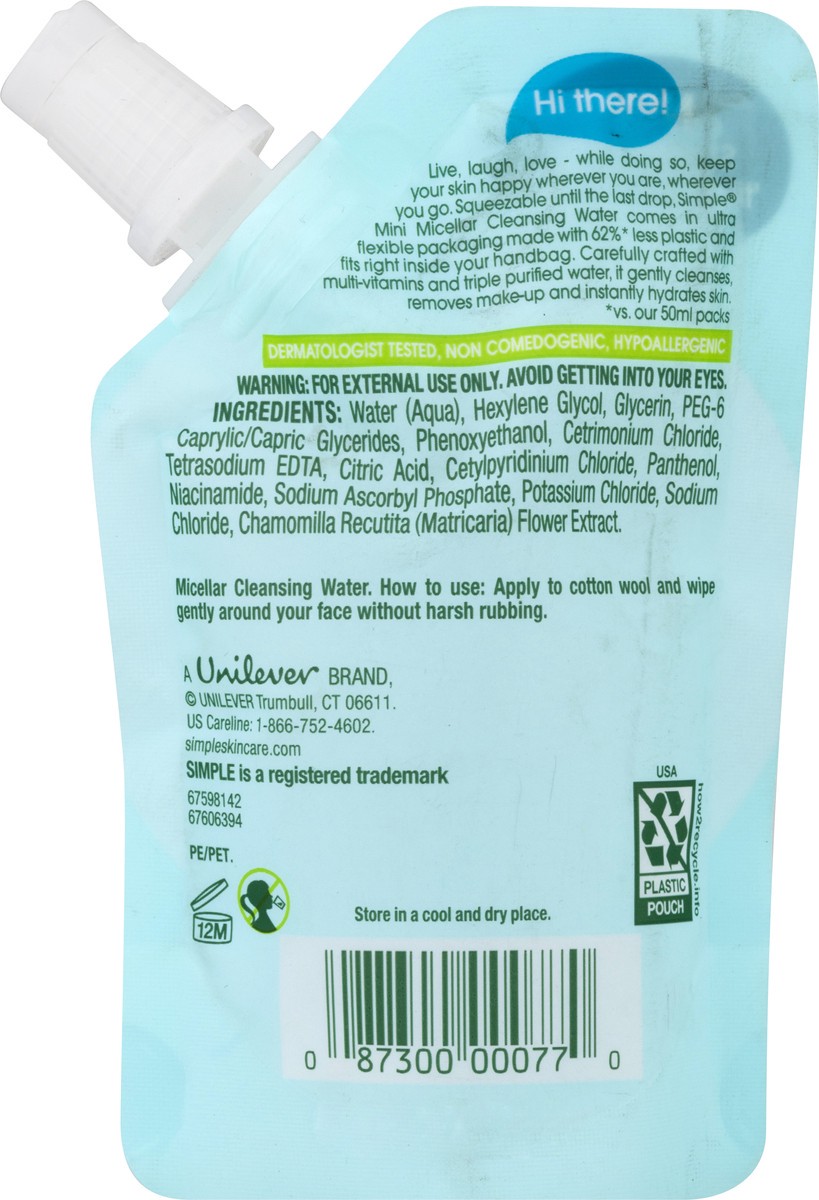 slide 9 of 9, Simple Micellar Cleansing Water 1.69 oz, 1.69 oz