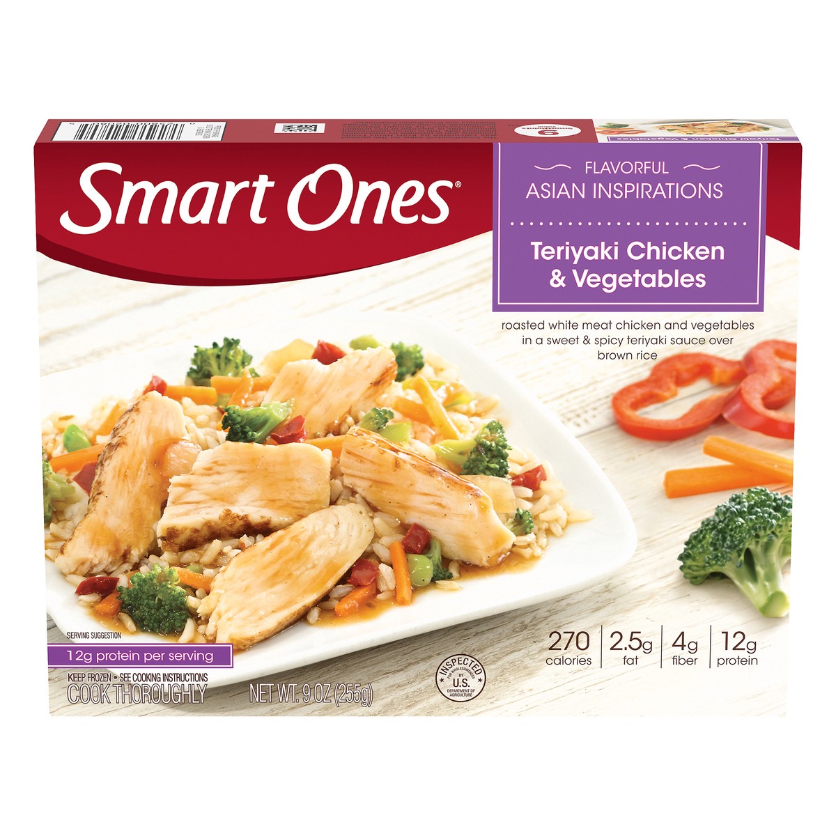 slide 14 of 14, Smart Ones Teriyaki Sweet & Spicy Chicken & Vegetables with Brown Rice Frozen Meal, 9 oz Box, 9 oz