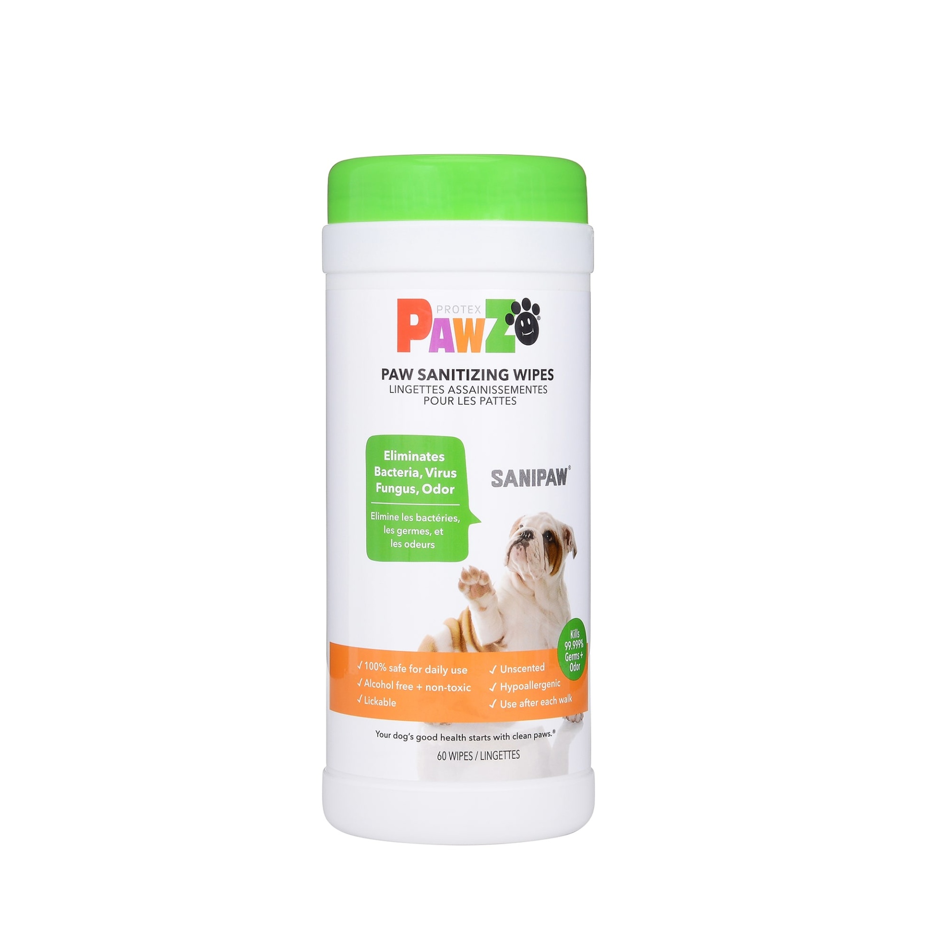 slide 1 of 1, Pawz SaniPaw Sanitizer Spray Wipes for Dogs, 60 ct