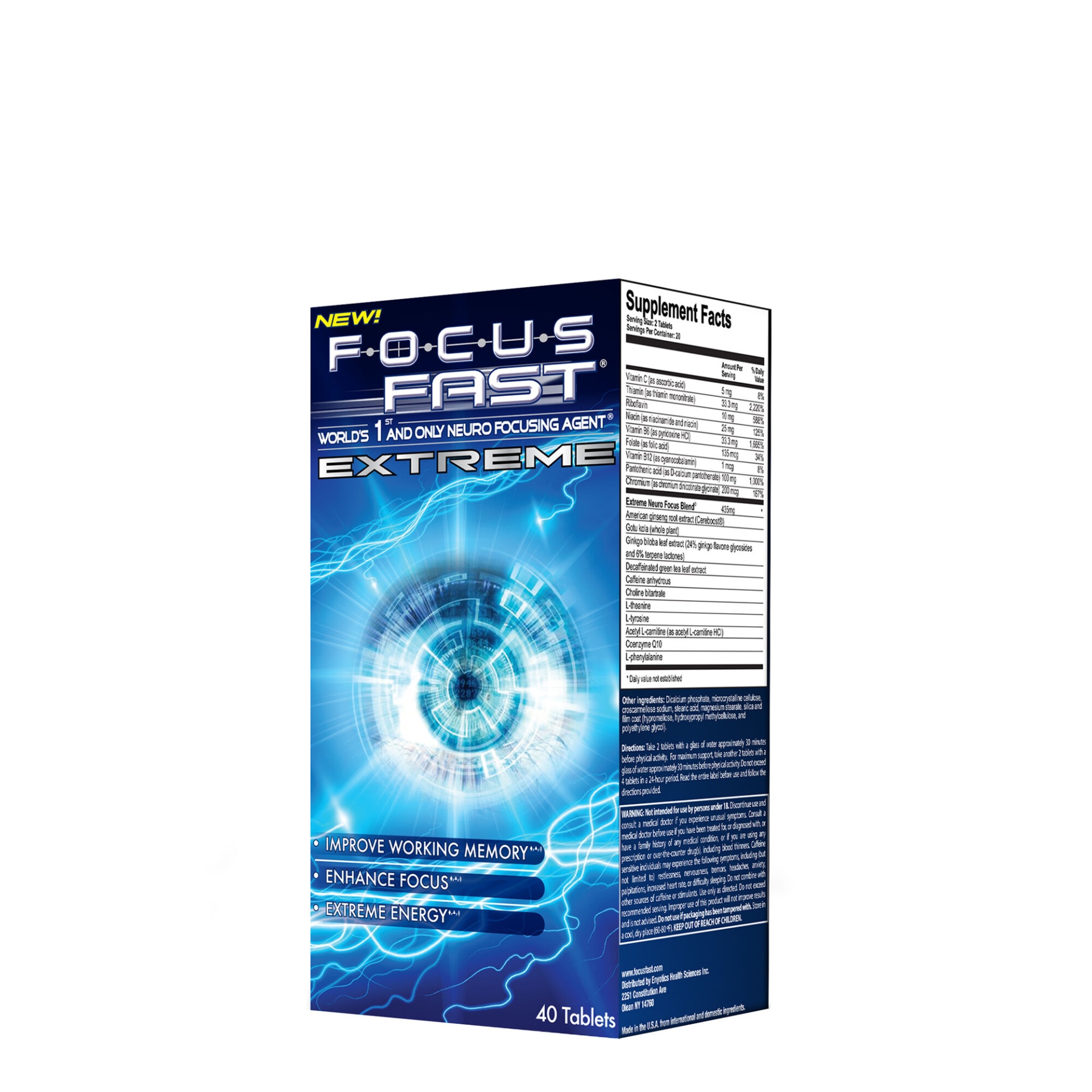 slide 1 of 1, Focus Fast Worlds 1st & Only Neuro Focusing Agent - Extreme, 40 ct