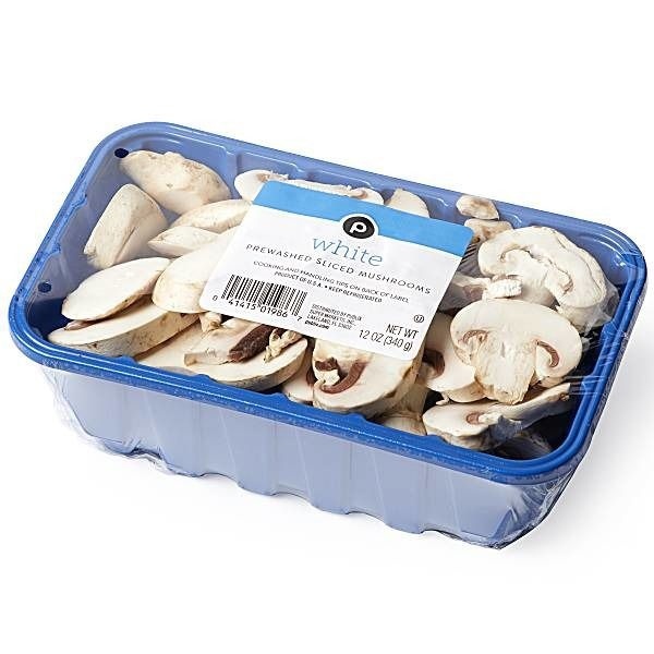 slide 1 of 1, Publix Washed White Sliced Mushrooms, 12 oz