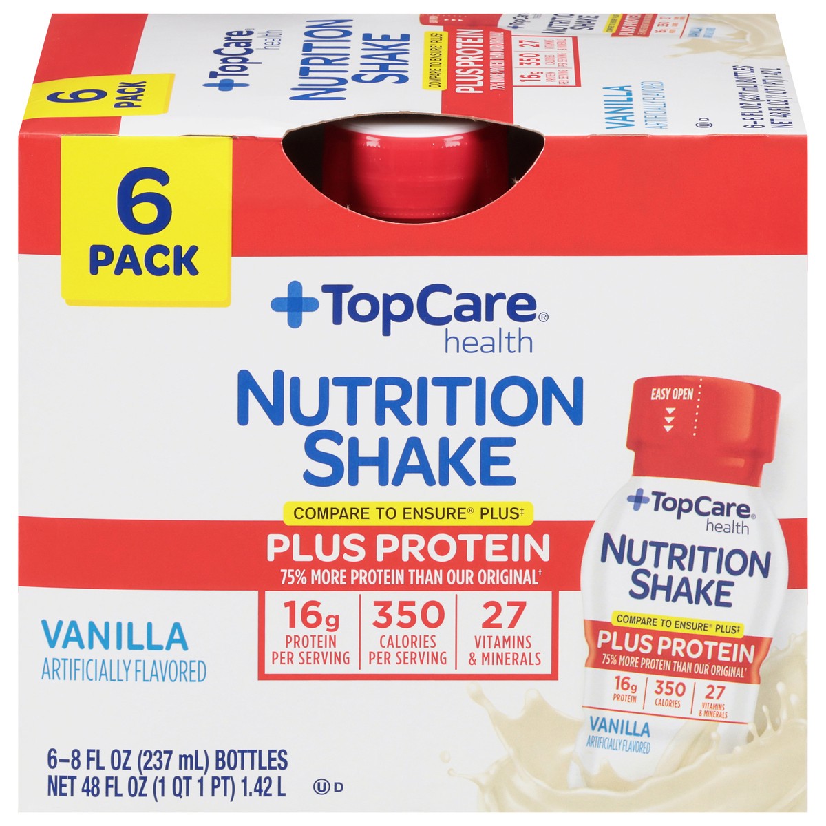 slide 1 of 9, TopCare Health Vanilla Nutrition Shake 6 ea, 6 ct; 8 fl oz