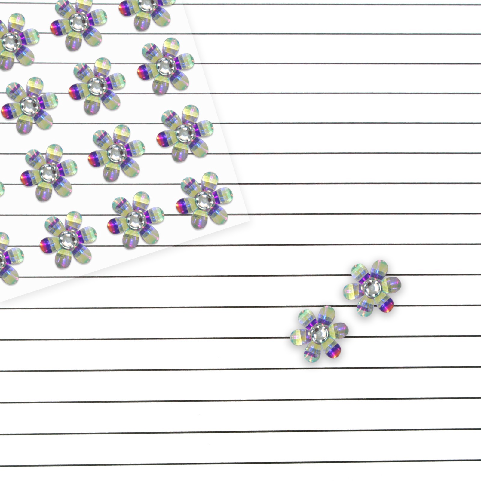 slide 3 of 3, Clear Iridescent Bling Flower Stickers By Recollections, 3.8 in x 4.3 in